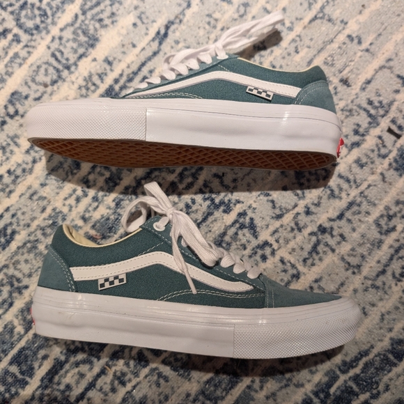 Teal Old-Skool Vans skate shoes with pop cush - Picture 2 of 3